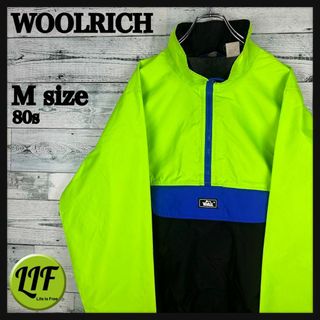 WOOLRICH - ウールリッチ 80s ロゴタグ ハーフジップ ナイロンジャケット M