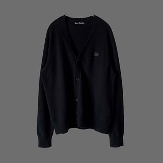 AcneStudios L Vネックカーディガン フェイスパッチ