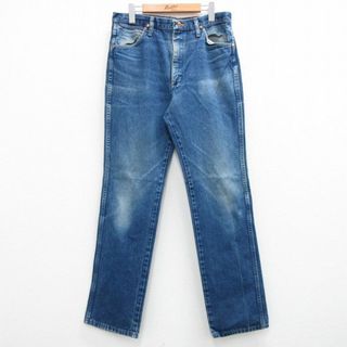 ラングラー(Wrangler)のW32★古着 ラングラー Wrangler ジーンズ メンズ ヒゲ コットン 紺 ネイビー デニム 23aug04 中古 ボトムス ジーパン Gパン ロング パンツ(ワークパンツ/カーゴパンツ)