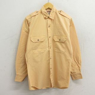 バナナリパブリック(Banana Republic)のS★古着 バナナリパブリック BANANA REPUBLIC 長袖 ブランド ワーク シャツ メンズ 80年代 80s コットン 黄系 イエロー 23aug03 中古 トップス(シャツ)