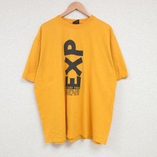 XL★古着 半袖 Tシャツ メンズ エクスプローラーオブシーズ 大きいサイズ コットン クルーネック 黄 イエロー 23aug01 中古(Tシャツ/カットソー(半袖/袖なし))