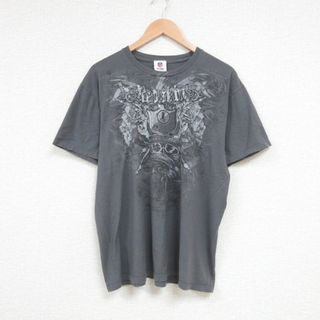 L★古着 半袖 Tシャツ メンズ NFL ワシントンレッドスキンズ コットン クルーネック 濃グレー アメフト スーパーボウル 23aug01 中古(Tシャツ/カットソー(半袖/袖なし))