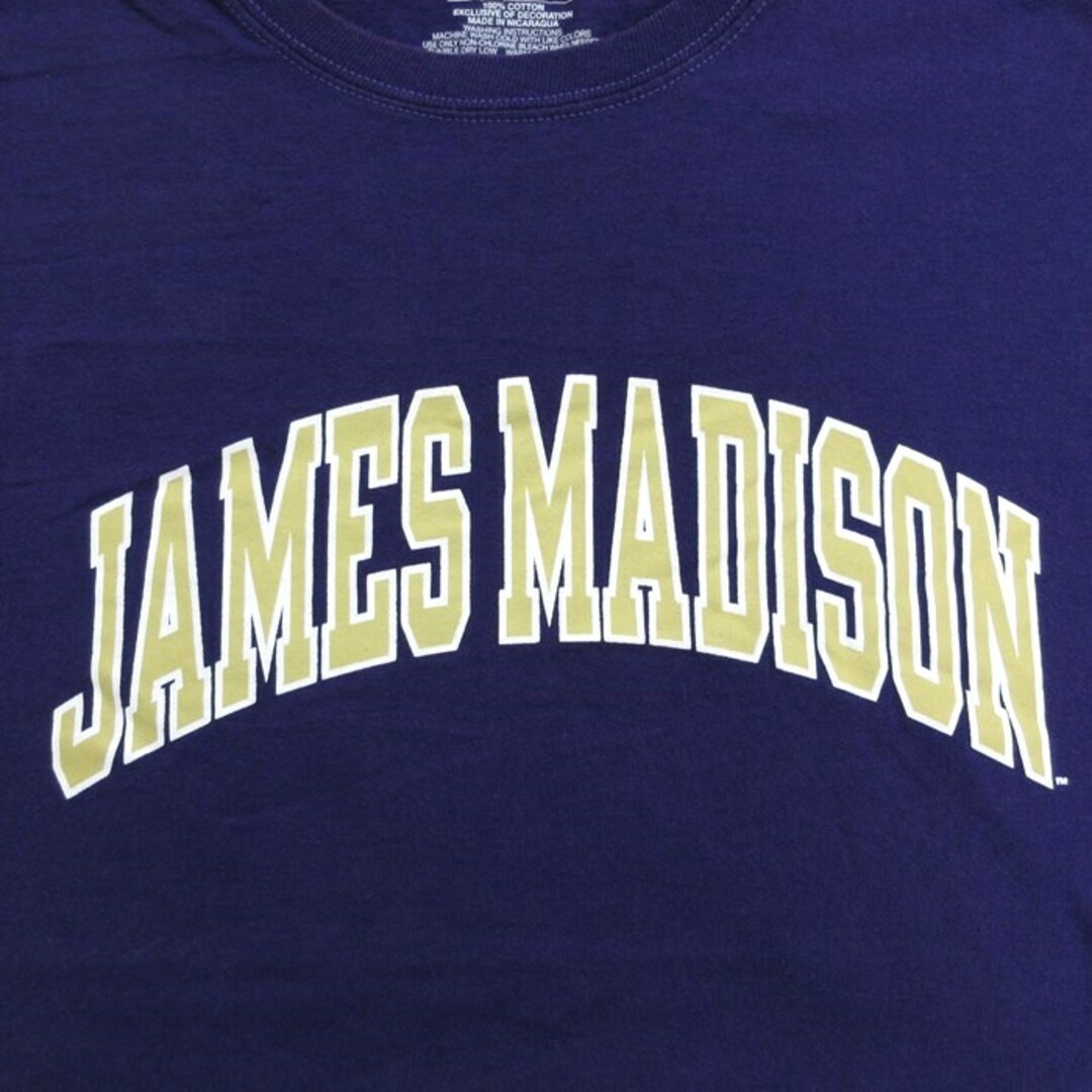 Champion(チャンピオン)のL★古着 チャンピオン Champion 半袖 ブランド Tシャツ メンズ JAMES MADISON コットン クルーネック 紫 パープル 23aug03 中古 メンズのトップス(Tシャツ/カットソー(半袖/袖なし))の商品写真