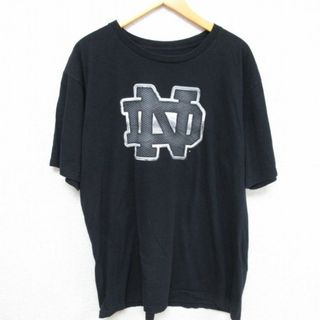 アディダス(adidas)のXL★古着 アディダス adidas 半袖 ブランド Tシャツ メンズ ND コットン クルーネック 黒 ブラック 23aug03 中古(Tシャツ/カットソー(半袖/袖なし))