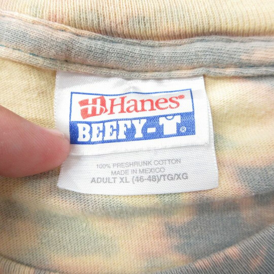 Hanes(ヘインズ)のXL★古着 ヘインズ Hanes ノースリーブ ビンテージ Tシャツ メンズ 00年代 00s UPS 大きいサイズ コットン クルーネック 緑系 グリーン ブリーチ加工 23aug04 中古 メンズのトップス(タンクトップ)の商品写真