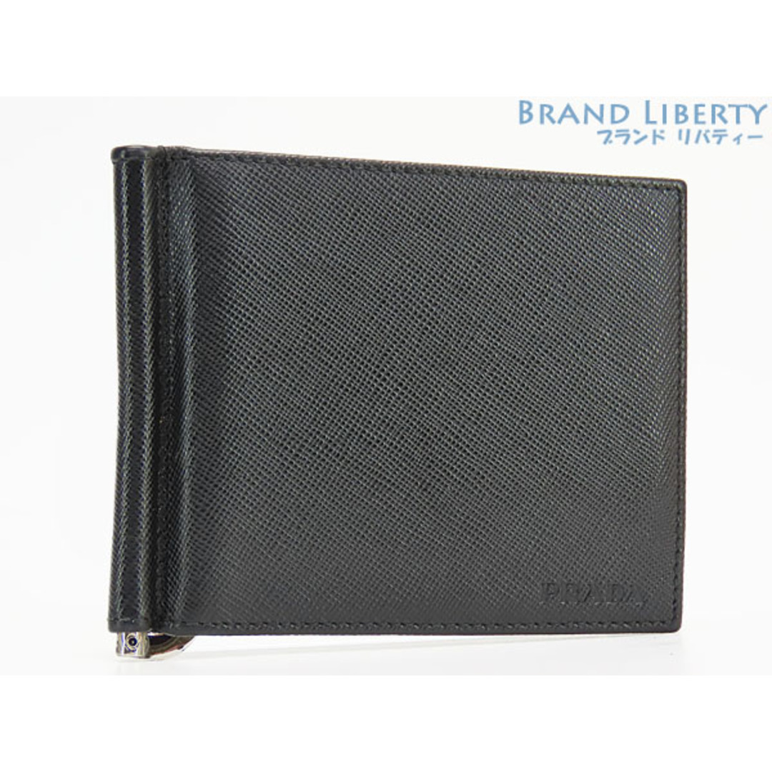 PRADA(プラダ)の超美品プラダサフィアーノマネークリップ付き二つ折り札入れ財布コンパクト メンズのファッション小物(折り財布)の商品写真