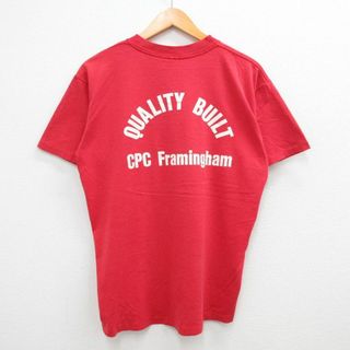 L★古着 半袖 ビンテージ Tシャツ メンズ 90年代 90s オートモール シボレー クルーネック 赤 レッド 23aug04 中古(Tシャツ/カットソー(半袖/袖なし))