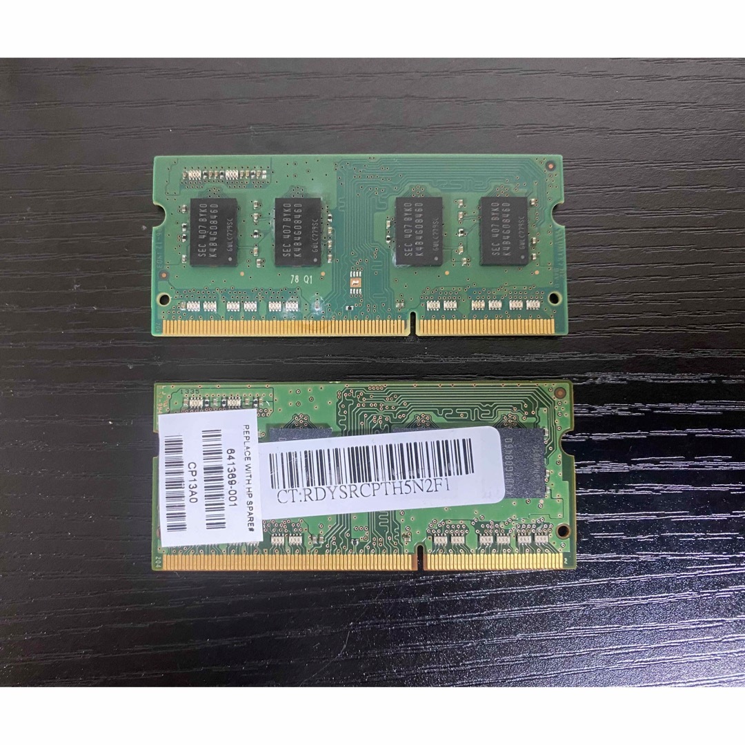 ノートパソコン 用メモリDDR3 8GB ( 4GBx2 ) スマホ/家電/カメラのPC/タブレット(PCパーツ)の商品写真