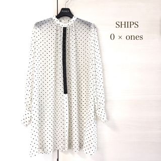 シップス(SHIPS)の【美品】SHIPS  0 × ones シアーシャツ ブラウス ドット 日本製(シャツ/ブラウス(長袖/七分))