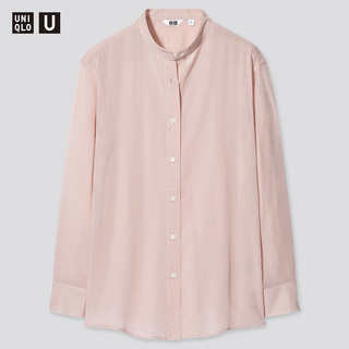 UNIQLO - ユニクロ　UNIQLO U バンドカラーシャツ　ピンク　Sサイズ