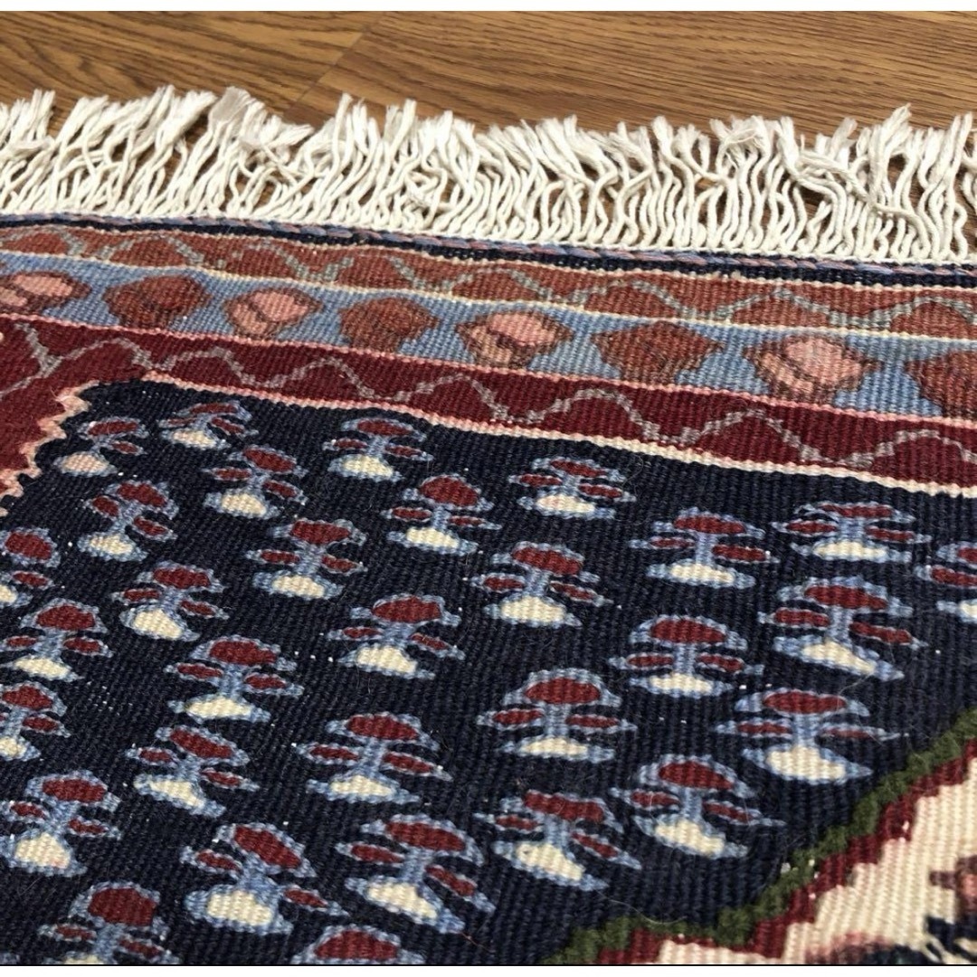 ペルシャ絨毯 オールドキリム リビング ラグ  (ユニーク品) No:26149 インテリア/住まい/日用品のラグ/カーペット/マット(ラグ)の商品写真