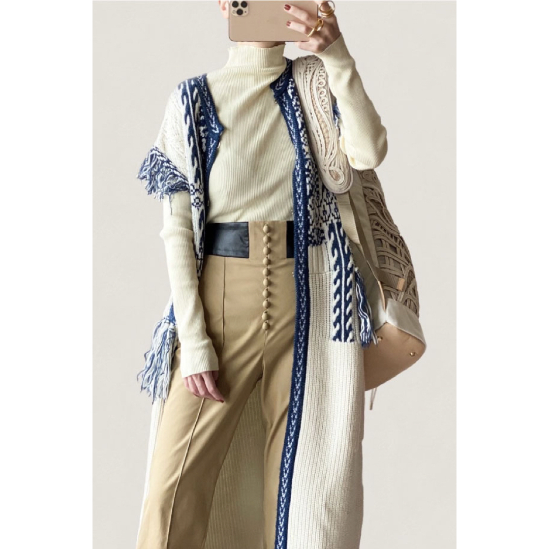 mame(マメ)のmame Skiers Knit Ethnic Long Vest レディースのトップス(ベスト/ジレ)の商品写真