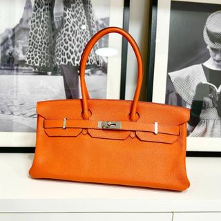 エルメス(Hermes)のHERMES エルメス ショルダーバーキン トゴ オレンジ(ショルダーバッグ)