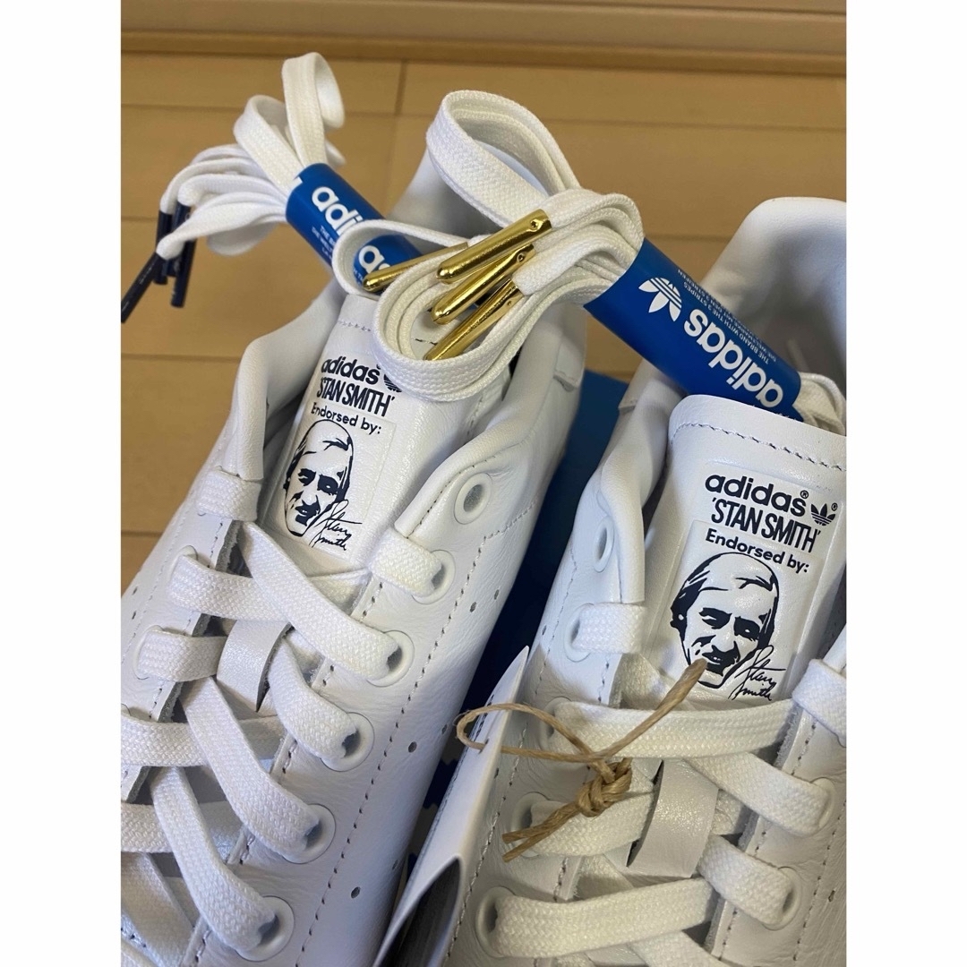 STANSMITH（adidas）(スタンスミス)の天然皮革✨新品✨【送料無料】スタンスミス adidas 24.0 ネイビー 本革 レディースの靴/シューズ(スニーカー)の商品写真