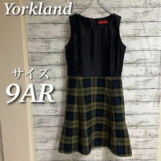 ヨークランド(Yorkland)のYorkland ノースリーブ切替ワンピース　ひざ丈　プルオーバー　9AR(ひざ丈ワンピース)