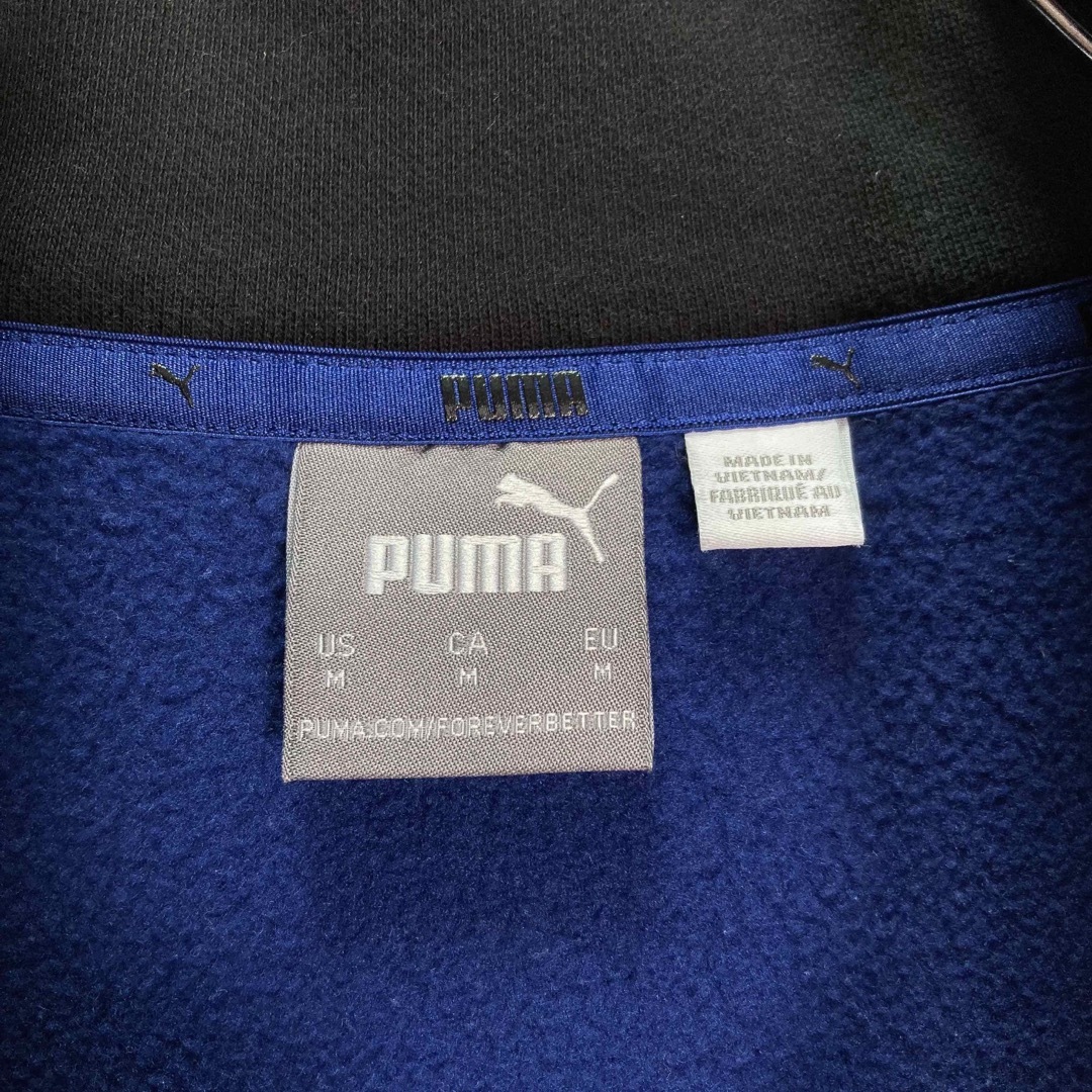 PUMA(プーマ)の【レアデザイン】PUMA/プーマ ハーフジップ 切替デザイン スウェット 古着 メンズのトップス(スウェット)の商品写真