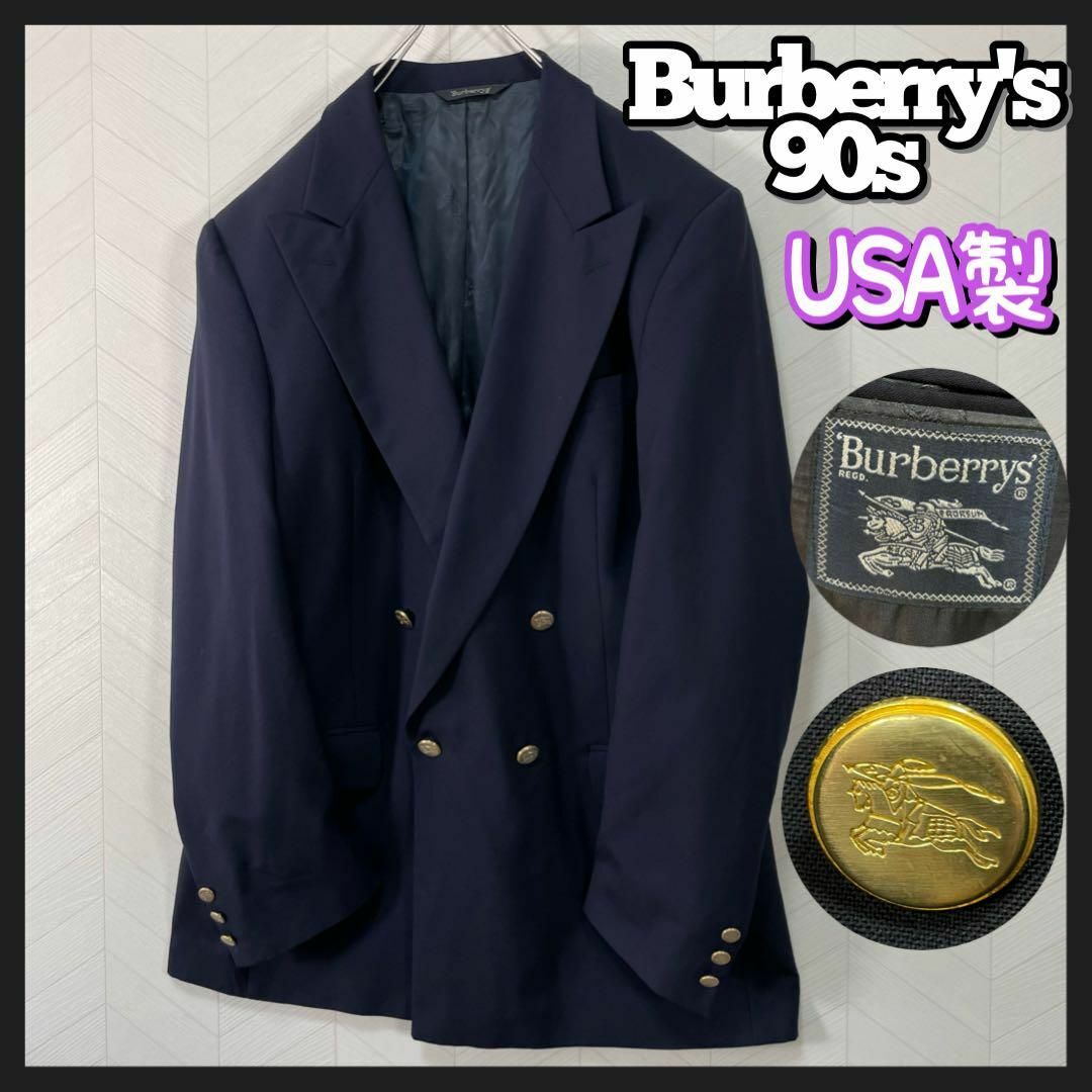 BURBERRY(バーバリー)のUSA製 Burberry's テーラード ジャケット ダブル 紺ブレ 金ボタン メンズのジャケット/アウター(テーラードジャケット)の商品写真