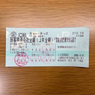 ジェイアール(JR)の青春18きっぷ 1回分(鉄道乗車券)