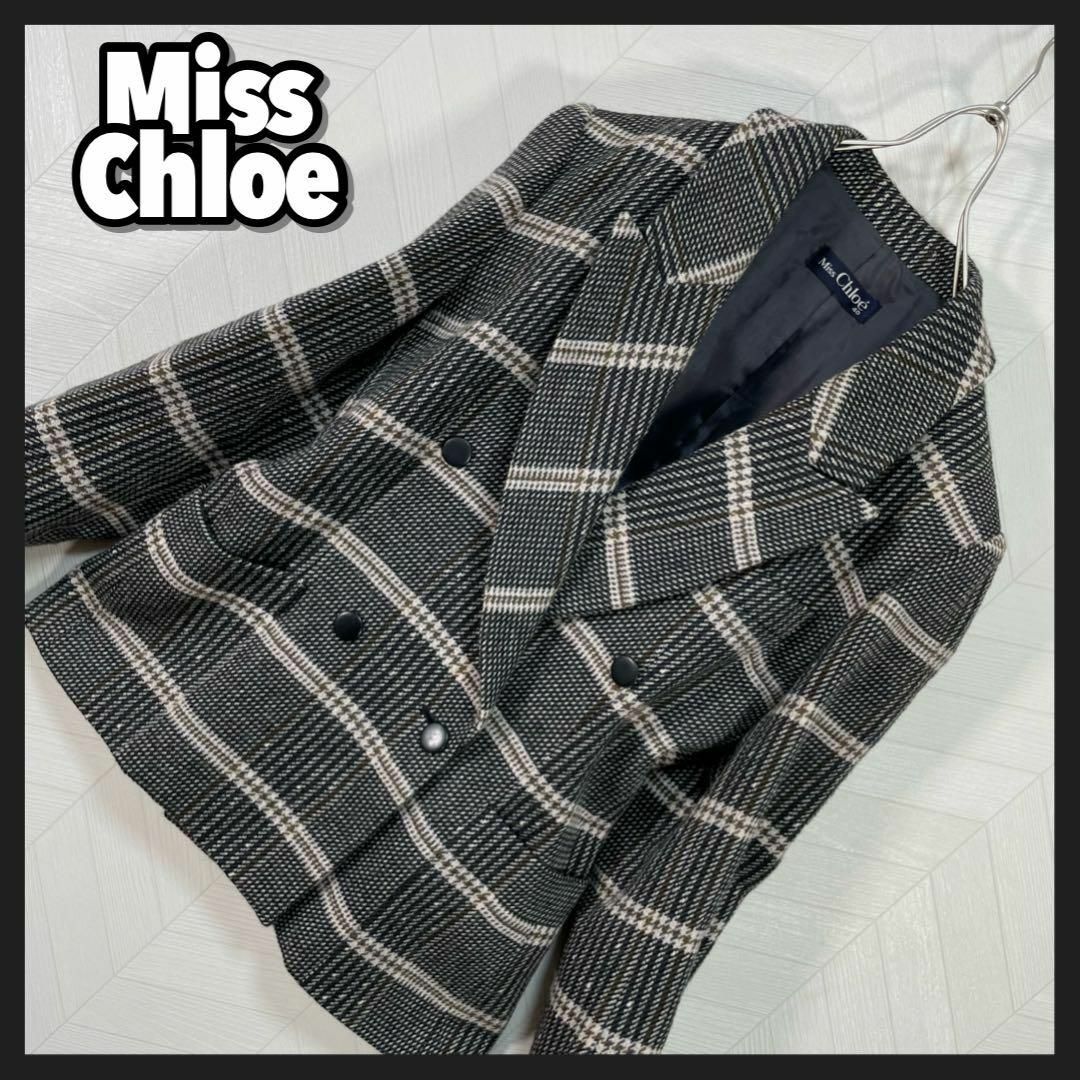 Chloe(クロエ)のMiss Chloe テーラードジャケット ダブル チェック ウール レトロ レディースのジャケット/アウター(テーラードジャケット)の商品写真