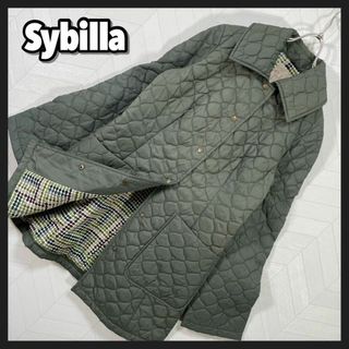 シビラ(Sybilla)のSybilla シビラ キルティング 薄中綿 ハーフ コート ジャケット カーキ(ブルゾン)