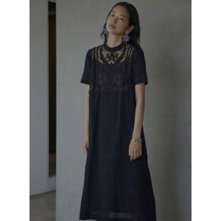 アメリヴィンテージ(Ameri VINTAGE)のEMBROIDERY SHEER COTTON DRESS(ロングワンピース/マキシワンピース)