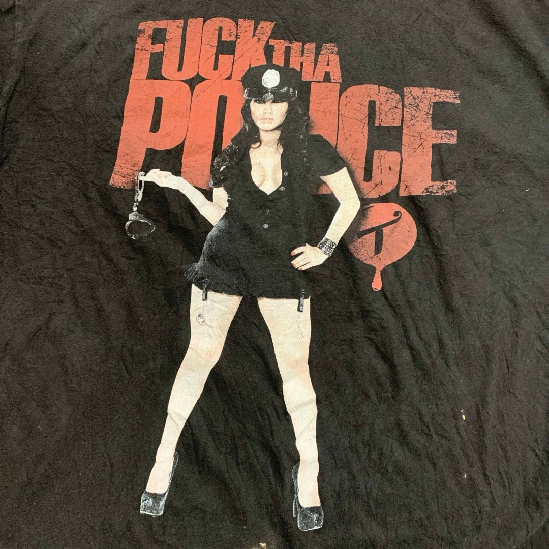 MUSIC TEE(ミュージックティー)の【激レア】USA製★FUCK THA POLICE★セクシープリント☆Tシャツ メンズのトップス(Tシャツ/カットソー(半袖/袖なし))の商品写真