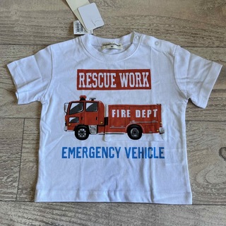 ノーティカンパニー(NAUGHTY COMPANY)の消防車　Tシャツ　80(Ｔシャツ)