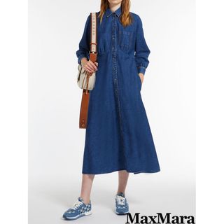 ウィークエンドマックスマーラ(Weekend Max Mara)のマックスマーラ デニム素材 シャツワンピース ネイビー(ロングワンピース/マキシワンピース)