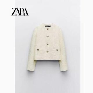 ZARA ゴールドボタンニットカーディガン　XS(シャツ/ブラウス(長袖/七分))