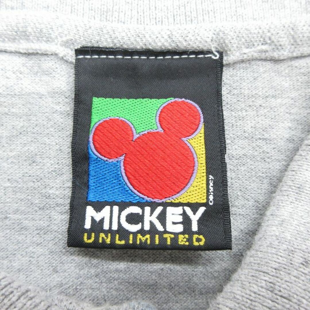 Disney(ディズニー)のXL★古着 半袖 ポロ シャツ メンズ 90年代 90s ディズニー DISNEY ミッキー MICKEY MOUSE ゴルフ 鹿の子 グレー 霜降り 23aug07 中古 トップス メンズのトップス(ポロシャツ)の商品写真