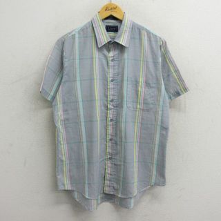 リーバイス(Levi's)のL★古着 リーバイス Levis 半袖 シャツ メンズ 00年代 00s グレー他 チェック 23aug07 中古 トップス(シャツ)