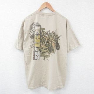 XL★古着 半袖 Tシャツ メンズ CHRIS KYLE FROG コットン クルーネック ベージュ カーキ 23aug08 中古(Tシャツ/カットソー(半袖/袖なし))