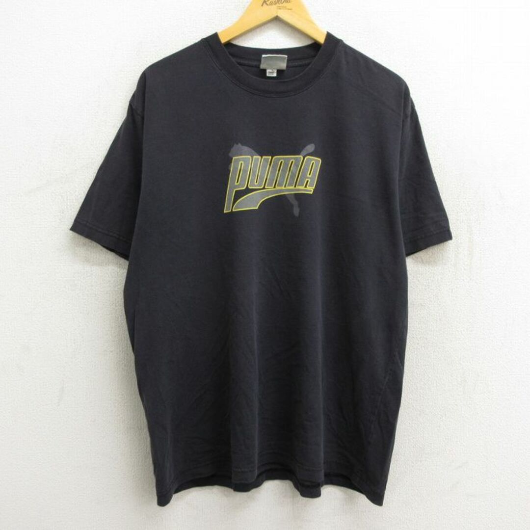 PUMA(プーマ)のXL★古着 プーマ puma 半袖 ビンテージ Tシャツ メンズ 00年代 00s ビッグロゴ 大きいサイズ クルーネック 黒 ブラック 23aug08 中古 メンズのトップス(Tシャツ/カットソー(半袖/袖なし))の商品写真