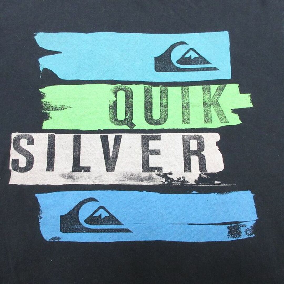 L★古着 クイックシルバー QUIKSILVER 半袖 ビンテージ Tシャツ メンズ 00年代 00s ビッグロゴ クルーネック 黒 ブラック 23aug08 中古 メンズのトップス(Tシャツ/カットソー(半袖/袖なし))の商品写真