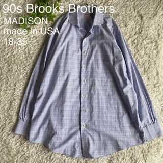 ブルックスブラザース(Brooks Brothers)の美品 90s ブルックスブラザーズ 長袖シャツ MADISON USA製 2XL(シャツ)