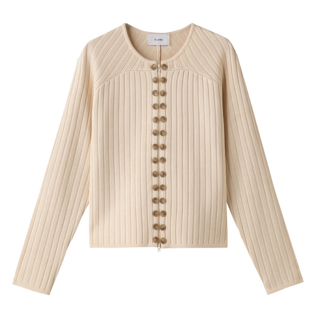 CLANE(クラネ)の【新品未使用】CLANE LINE UP BUTTON KNIT TOPS レディースのトップス(カーディガン)の商品写真