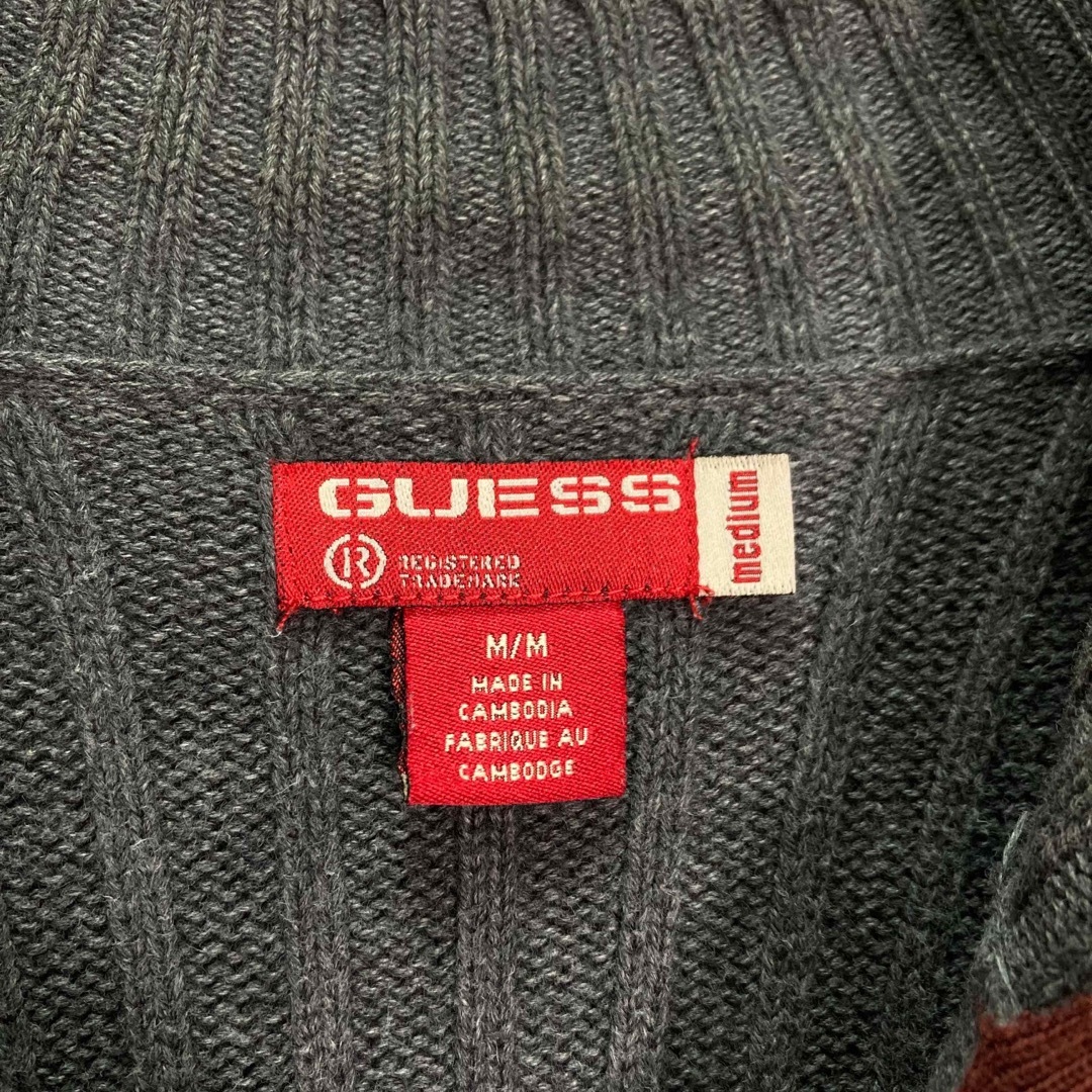 GUESS(ゲス)の【レアデザイン】90s GUESS/ゲス オールド ハーフジップ リブニット メンズのトップス(ニット/セーター)の商品写真