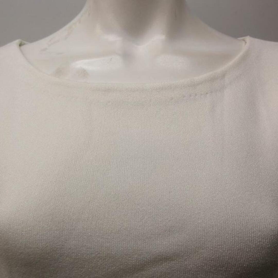 M-premier(エムプルミエ)のエムプルミエ クチュール 近年 ニット カットソー 七分袖 白 ホワイト 36 レディースのトップス(ニット/セーター)の商品写真