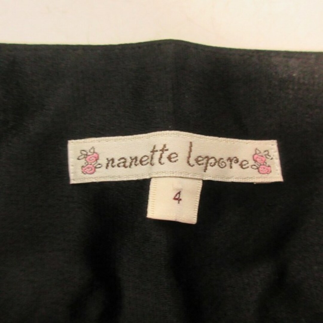 Nanette Lepore(ナネットレポー)のナネットレポー 美品 ストレートパンツ フレア レース 刺繍 黒 ブラック 4 レディースのパンツ(その他)の商品写真