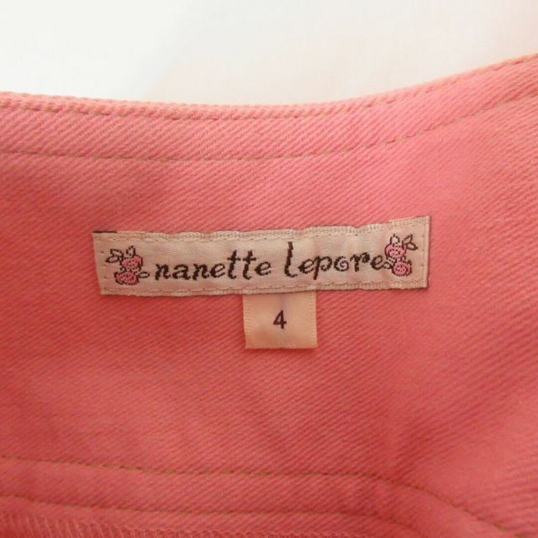 Nanette Lepore(ナネットレポー)のナネットレポー スカラップ スカート タイト ミニ ピンク 4 XL レディースのスカート(ミニスカート)の商品写真