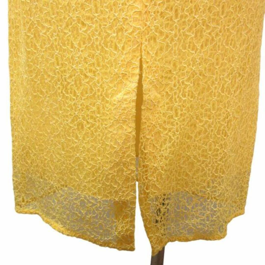 マイカ＆ディール 美品 近年 タイト スカート レース 刺繍 ロング 黄 36 レディースのスカート(ロングスカート)の商品写真