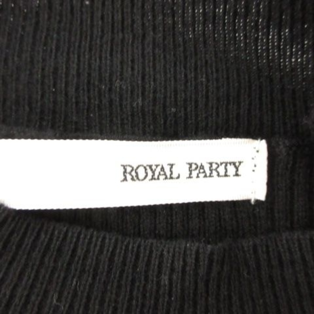 ROYAL PARTY(ロイヤルパーティー)のロイヤルパーティー 洗える ニット プチハイネック 半袖 F 黒 ■052 レディースのトップス(ニット/セーター)の商品写真