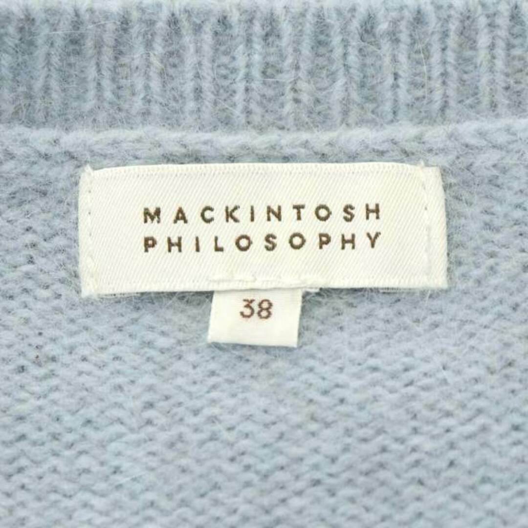 MACKINTOSH PHILOSOPHY(マッキントッシュフィロソフィー)のマッキントッシュフィロソフィー クルーネックニット セーター 長袖 38 水色 レディースのトップス(ニット/セーター)の商品写真