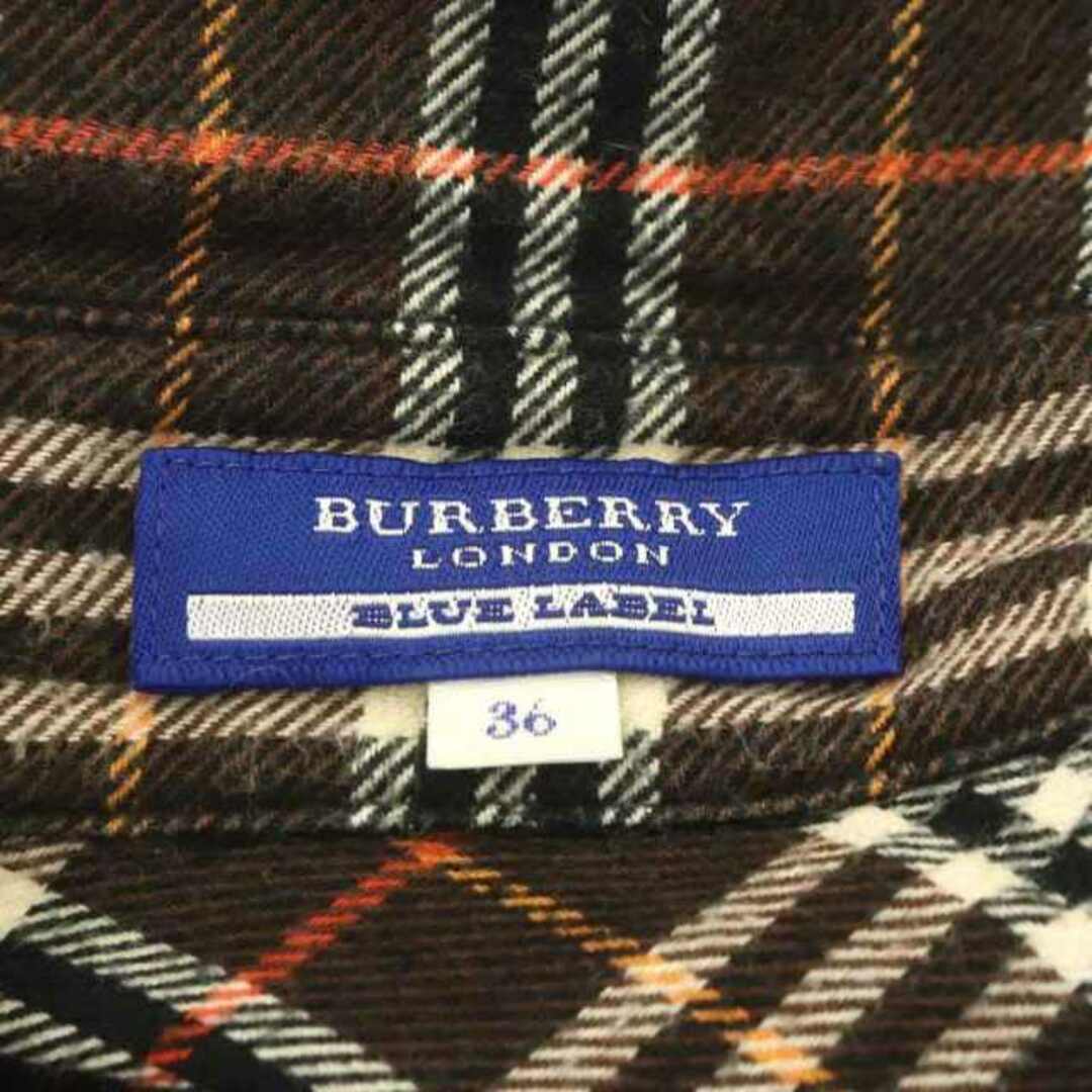 BURBERRY BLUE LABEL(バーバリーブルーレーベル)のバーバリーブルーレーベル チェックシャツ ブラウス 長袖 前開き コットン 36 レディースのトップス(シャツ/ブラウス(長袖/七分))の商品写真