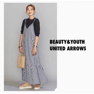 ビューティアンドユースユナイテッドアローズ(BEAUTY&YOUTH UNITED ARROWS)のBY∴ ギンガムチェックキャミソールワンピース -ウォッシャブル-(ロングワンピース/マキシワンピース)