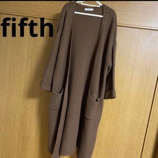 フィフス(fifth)のfifth ざっくりニットロングカーディガン ブラウン(カーディガン)