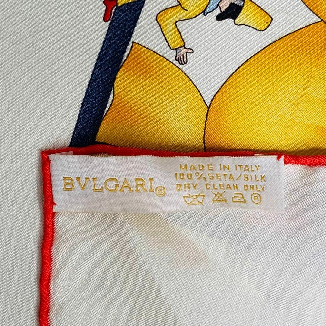 BVLGARI(ブルガリ)の★BVLGARI★ スカーフ 大判 ピエロ サーカス シルク ホワイト レディースのファッション小物(バンダナ/スカーフ)の商品写真