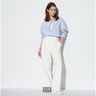 UNIQLO - 新品 タグ付き ユニクロ ストレートワイドパンツ L 221