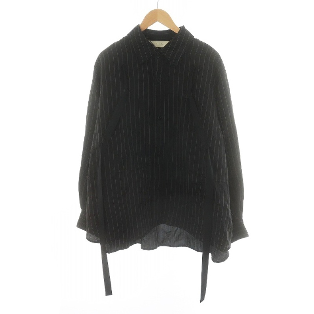 Jieda(ジエダ)のJieda RAYON STRIPE TAPE OVER SHIRT 1 S 黒 メンズのトップス(シャツ)の商品写真