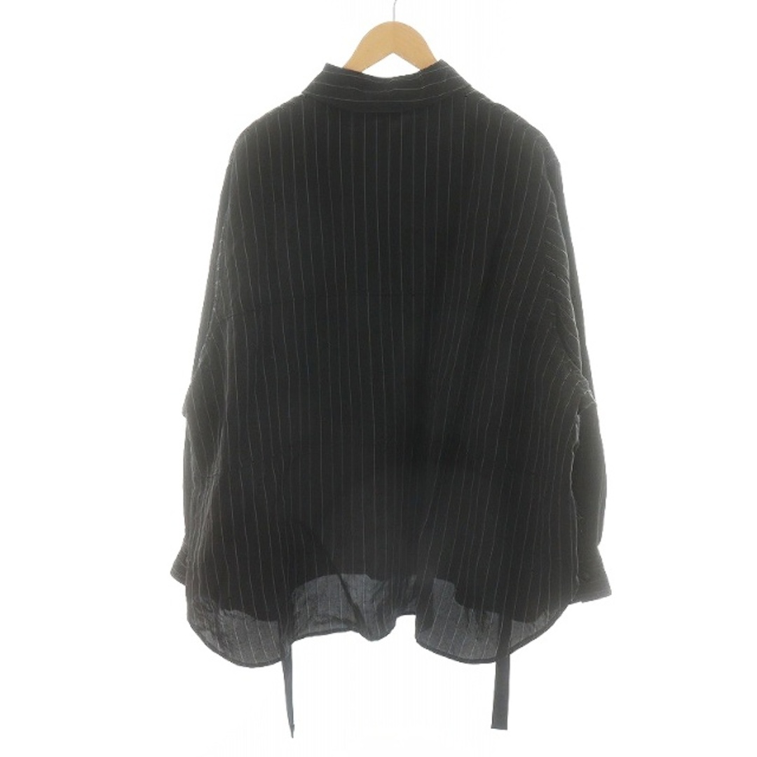 Jieda(ジエダ)のJieda RAYON STRIPE TAPE OVER SHIRT 1 S 黒 メンズのトップス(シャツ)の商品写真